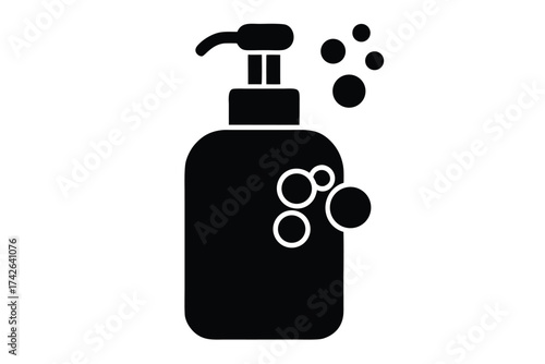 hand soap foam icon vector icon silhouette