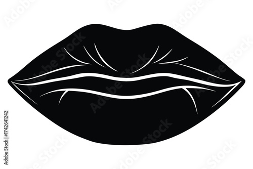 lip icon vector icon silhouette