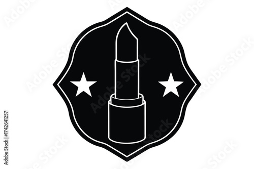 lipstick icon vector con silhouette
