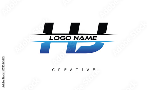HJ Creative Dynamic Logo Design Modern Company Branding Design Creative Monogram Letter Mark.
