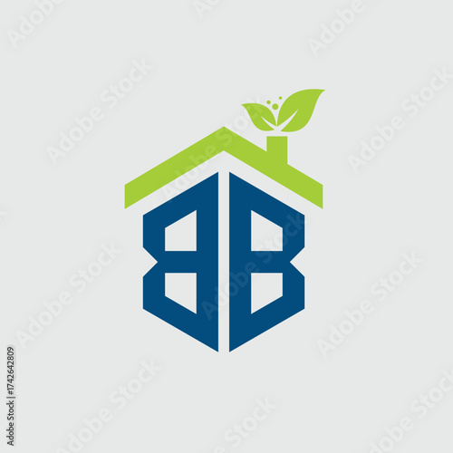 BB Leaf Logo Design Vector illustration template