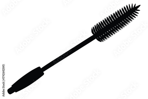 mascara brush vector con silhouette
