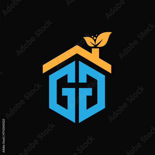 GG Leaf Logo Design Vector illustration template