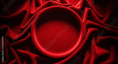 Crimson Elegance A Luxurious Red Velvet Display.
