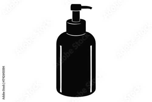 lotion pump bottle vector icon silhouette