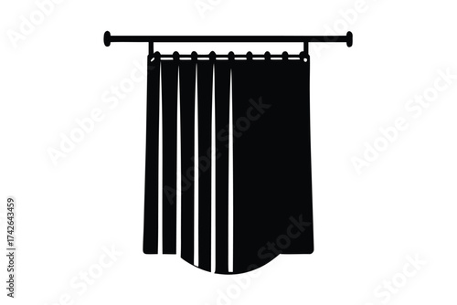shower curtain vector icon silhouette