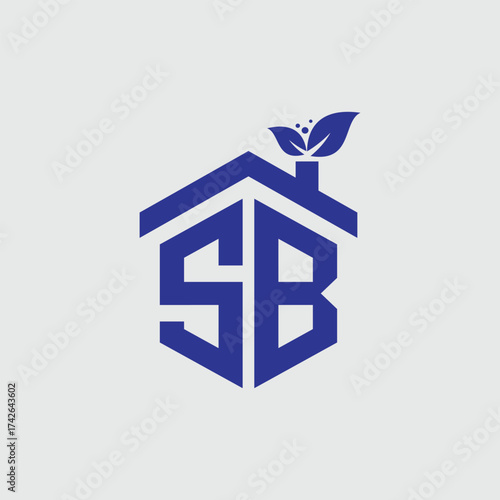 SB Leaf Logo Design Vector illustration template