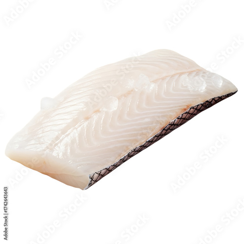Fresh delicate cod fillet on transparent background PNG perfect for seafood and light protein concepts