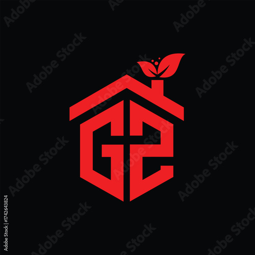 GZ Leaf Logo Design Vector illustration template