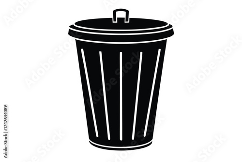 trash bin vector con silhouette