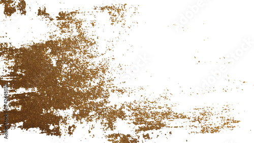 Gold grunge on transparent background. Gold splashes texture. Brush stroke design element. Grunge golden background pattern of cracks, scuffs, chips, stains, ink spots, lines