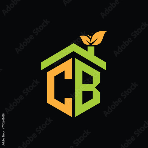 CB Leaf Logo Design Vector illustration template