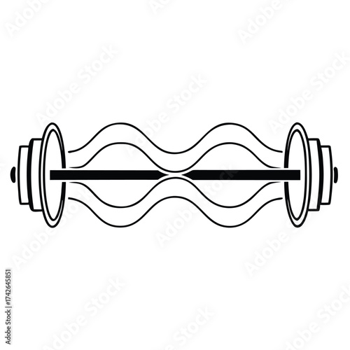 Minimalist flat barbell icon representing fitness strength training and gym workouts perfect for health and wellness branding