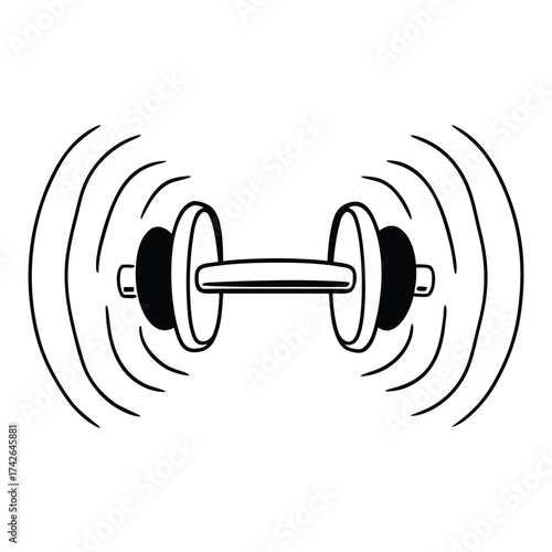 Minimal flat barbell icon for fitness and gym themes suitable for sports and health branding