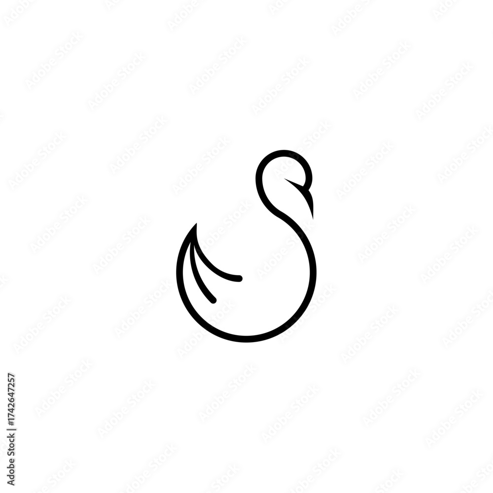 Fototapeta premium ghoose.eps, logo initial, logo outline, logo caracter