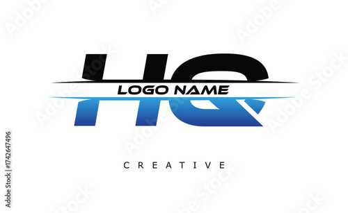 HQ Creative Dynamic Logo Design Modern Company Branding Design Creative Monogram Letter Mark.