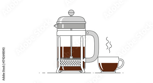 A step by step guide to making french press coffee.