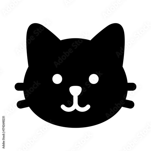 猫の顔　シンプルアイコン