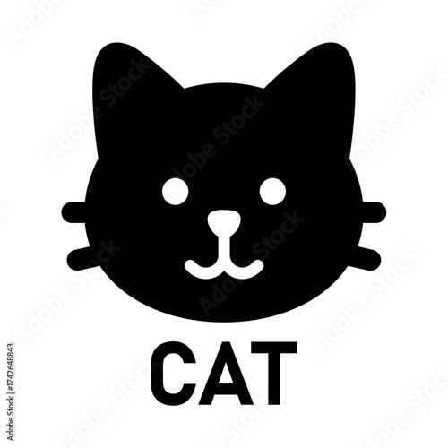 猫の顔　シンプルアイコン