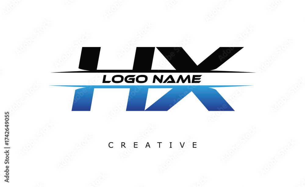 Fototapeta premium HX Creative Dynamic Logo Design Modern Company Branding Design Creative Monogram Letter Mark.