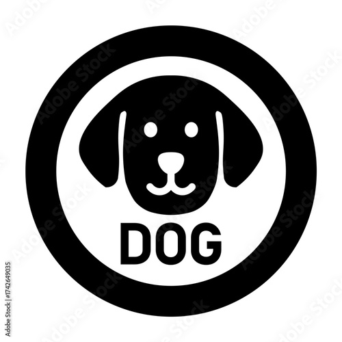 犬の顔が描かれた円形アイコン