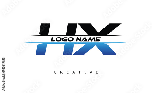 HX Creative Dynamic Logo Design Modern Company Branding Design Creative Monogram Letter Mark.