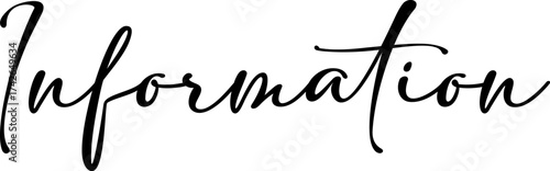 Text information in black style Calligraphy on white background
