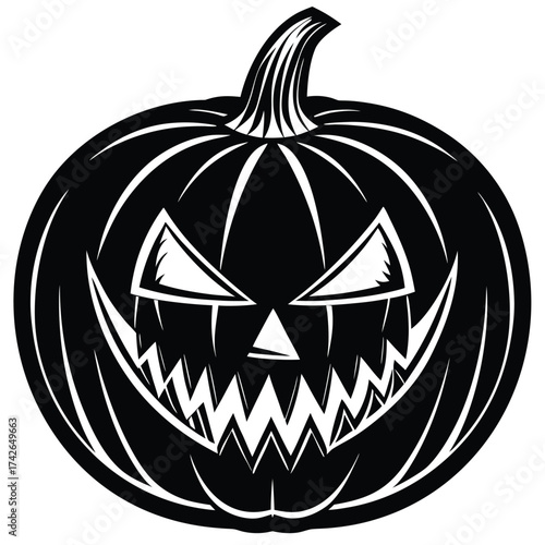 Spooky jackolantern with a menacing grin