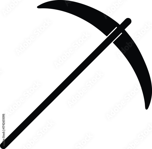 a scythe crossed with a shovel  clean symbol