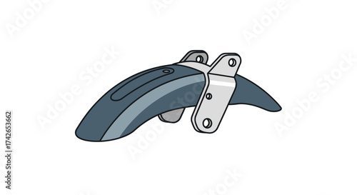 Detailed Illustration of a Motorcycle Front Fender with Mounting Brackets.