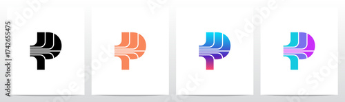 Abstract Lines Focused Divides Part Initial Logo Design P