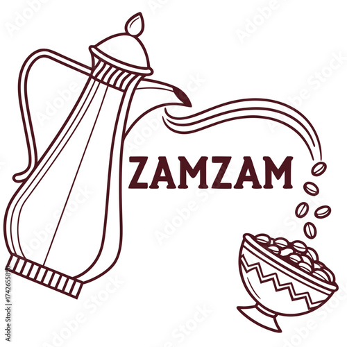 Zamzam coffee pouring from pot to bowl