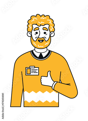 Man office worker character avatar