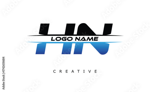 HN Creative Dynamic Logo Design Modern Company Branding Design Creative Monogram Letter Mark.
