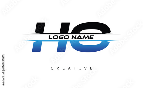 HO Creative Dynamic Logo Design Modern Company Branding Design Creative Monogram Letter Mark.