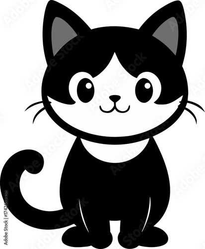 adorable cartoon cat vector illustration with a playful design aesthetic