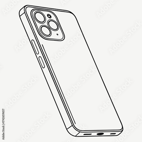 Outline drawing of a modern smartphone