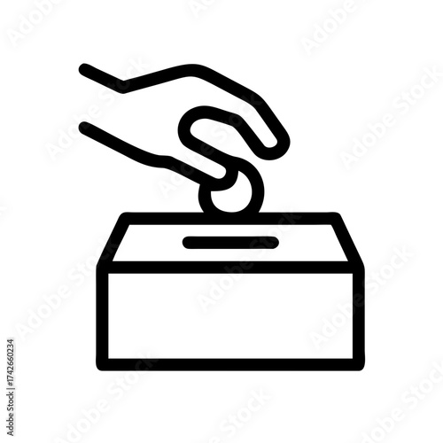 Vector art of hand putting coin in box