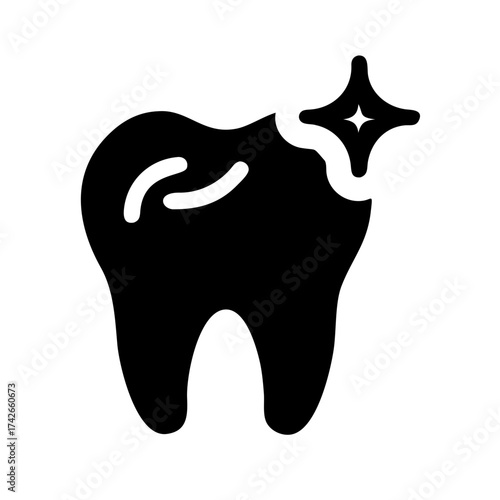 Vector art of shiny tooth