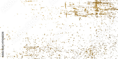 Gold grunge on transparent background. Gold grunge texture with distressed effect - abstract patina background. Gold wall texture for design and creative projects - vector illustration 