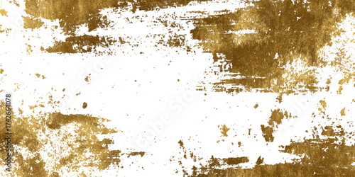 Gold grunge on transparent background. Gold grunge texture with distressed effect - abstract patina background. Gold wall texture for design and creative projects - vector illustration 