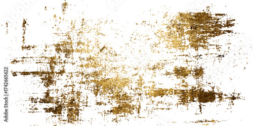 Gold grunge on transparent background. Gold grunge texture with distressed effect - abstract patina background. Gold wall texture for design and creative projects - vector illustration 