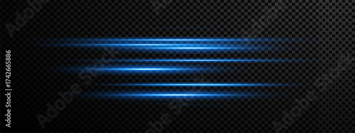 Speed perspective trail effect with blue car and road motion texture. Line layout for fast or abstract use. Dynamic vector background for speed.