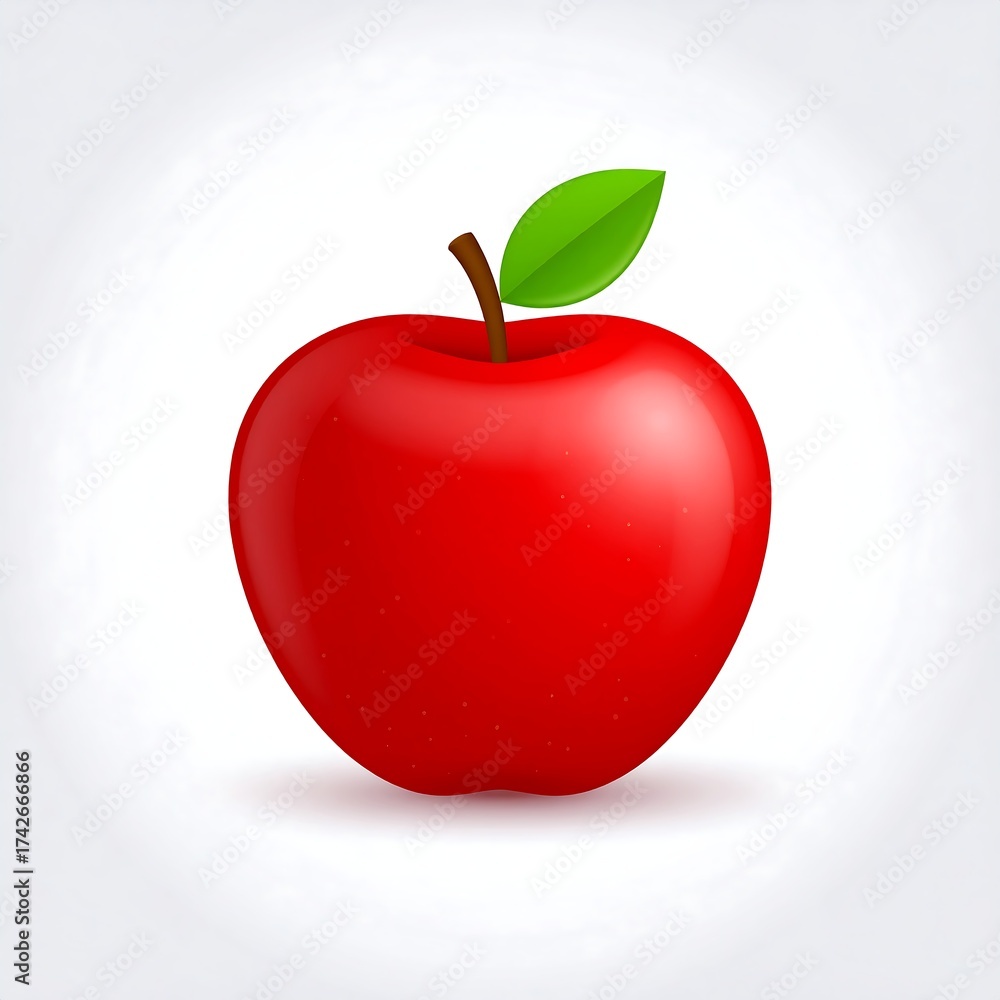 Obraz premium Vibrant, realistic depiction of a shiny, red fruit