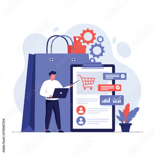 Online shopping process and analytics management.