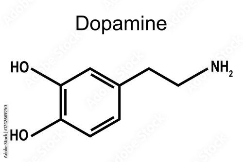 Dopamine. Chemical formula.