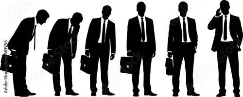 Businessman evolution silhouette, posture improvement concept, career growth vector, professional transformation graphic, standing progression design, success journey illustration, corporate developme