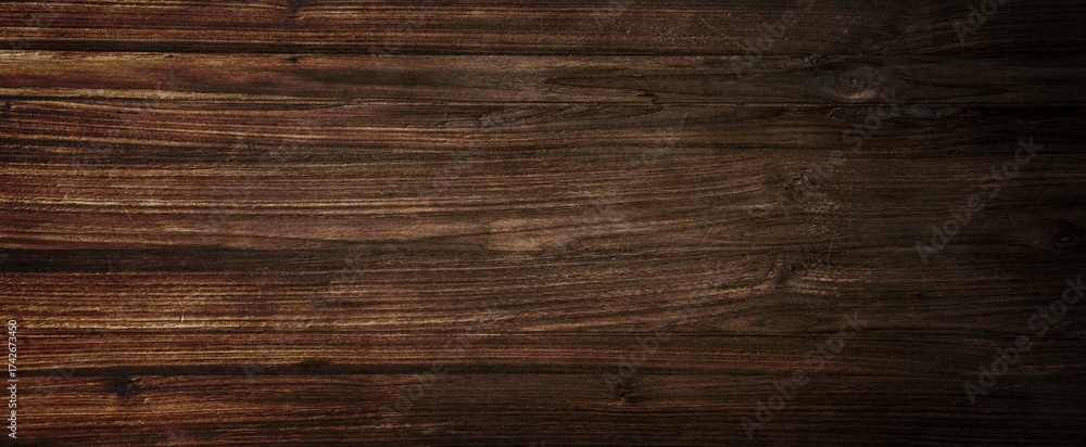 Naklejka premium Dark wood background, old black wood texture for background