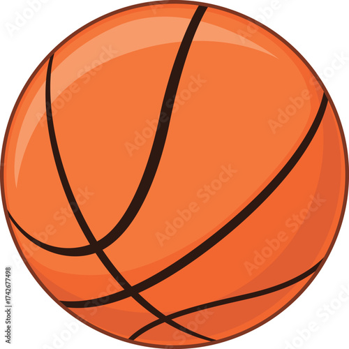 Dynamic Orange Basketball Graphic - Essential for Sports Marketing, Athletic Event Promotion, and Game Day Visuals. Perfect for Fitness and Competition Concepts.