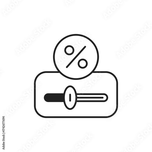 Slider Percentage Icon, Ratio Proportion Control Line Art